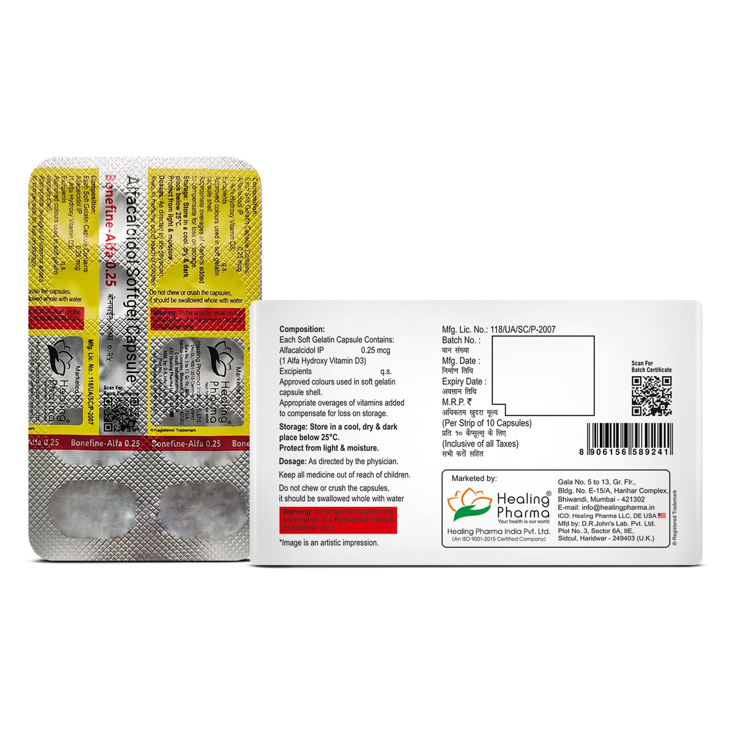 Alfacalcidol 0.25 mcg Capsules