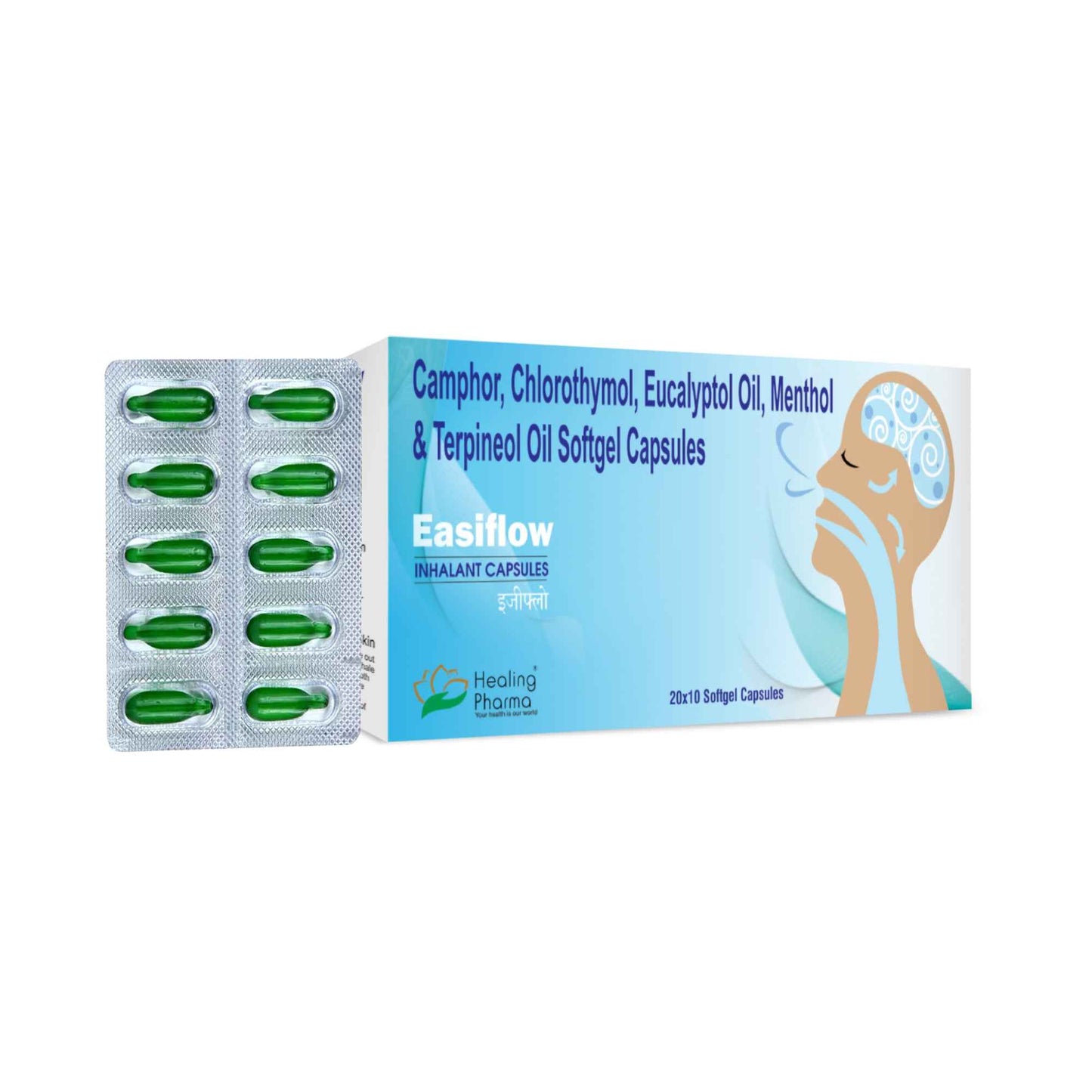 Healing Pharma Easiflow Capsules – Nasal Congestion Relief (10 Cap x 3 Strips) - Healing Pharma