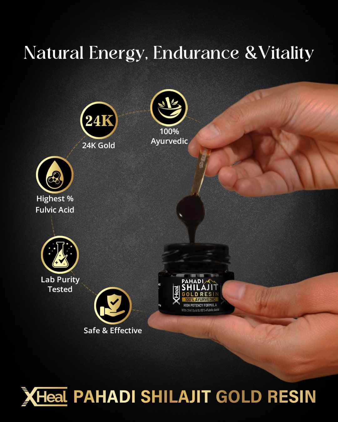 Buy XHeal Pahadi Shilajit Gold Resin Online - Healing Pharma