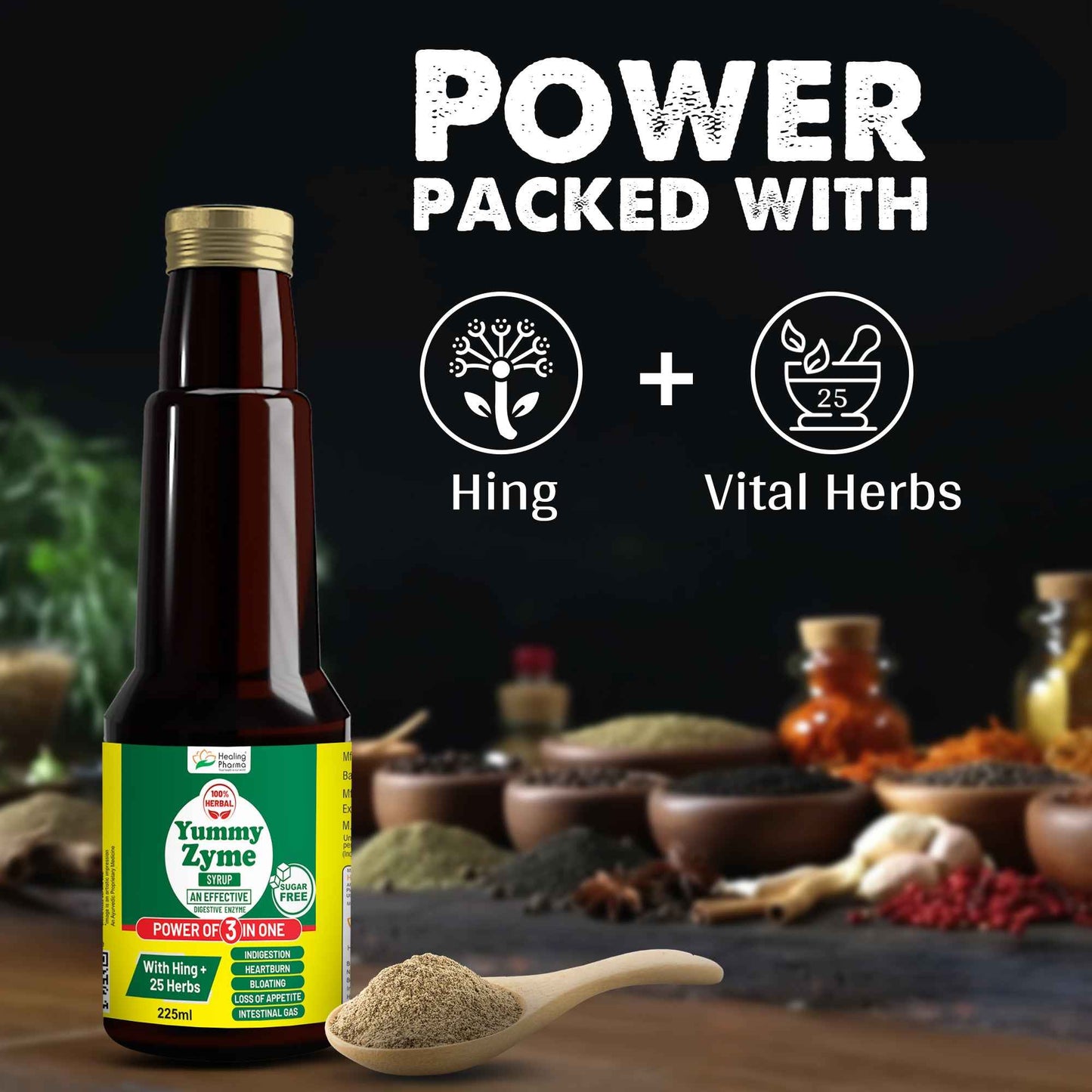 Healing Pharma - Yummy Zyme Digestive Enzyme Syrup (Sugar Free) - Healing Pharma