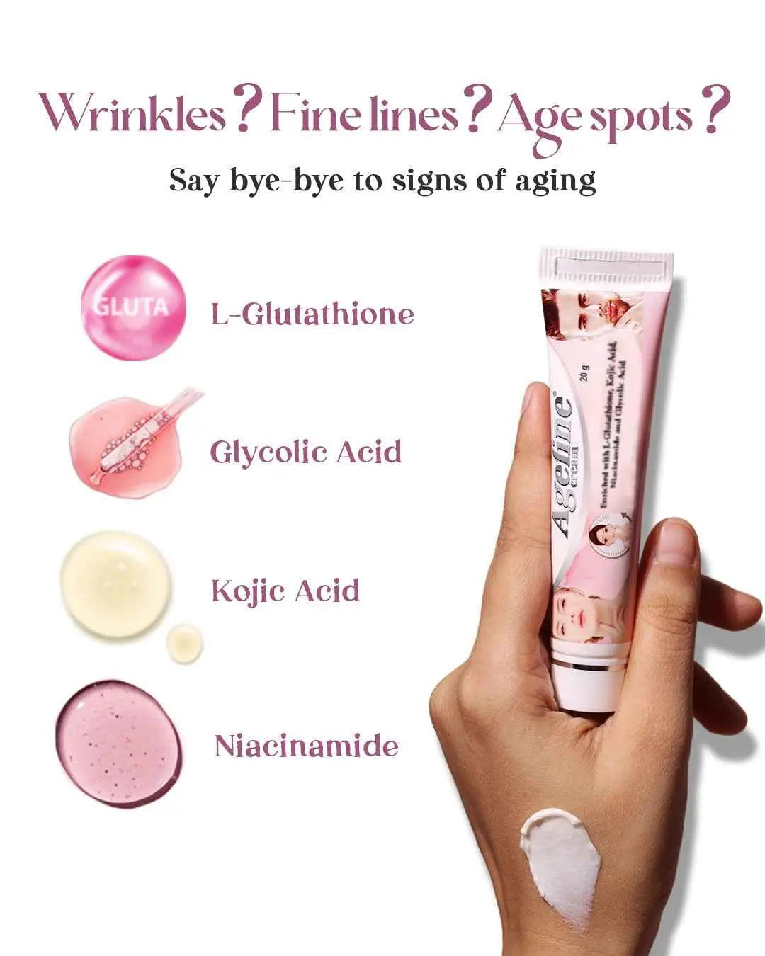 Agefine Skin Whitening Cream with L-Glutathione for Glow Healing Pharma Agefine Skin Whitening Cream with L-Glutathione for Glow Healing Pharma
