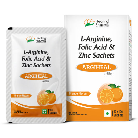 Buy Argiheal – L-Arginine Sachets, Zinc & Folic Acid Sachet