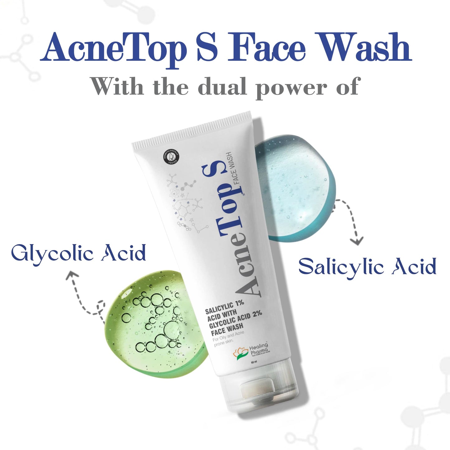 Healing Pharma AcneTop S Facewash with Salicylic Acid & Glycolic Acid