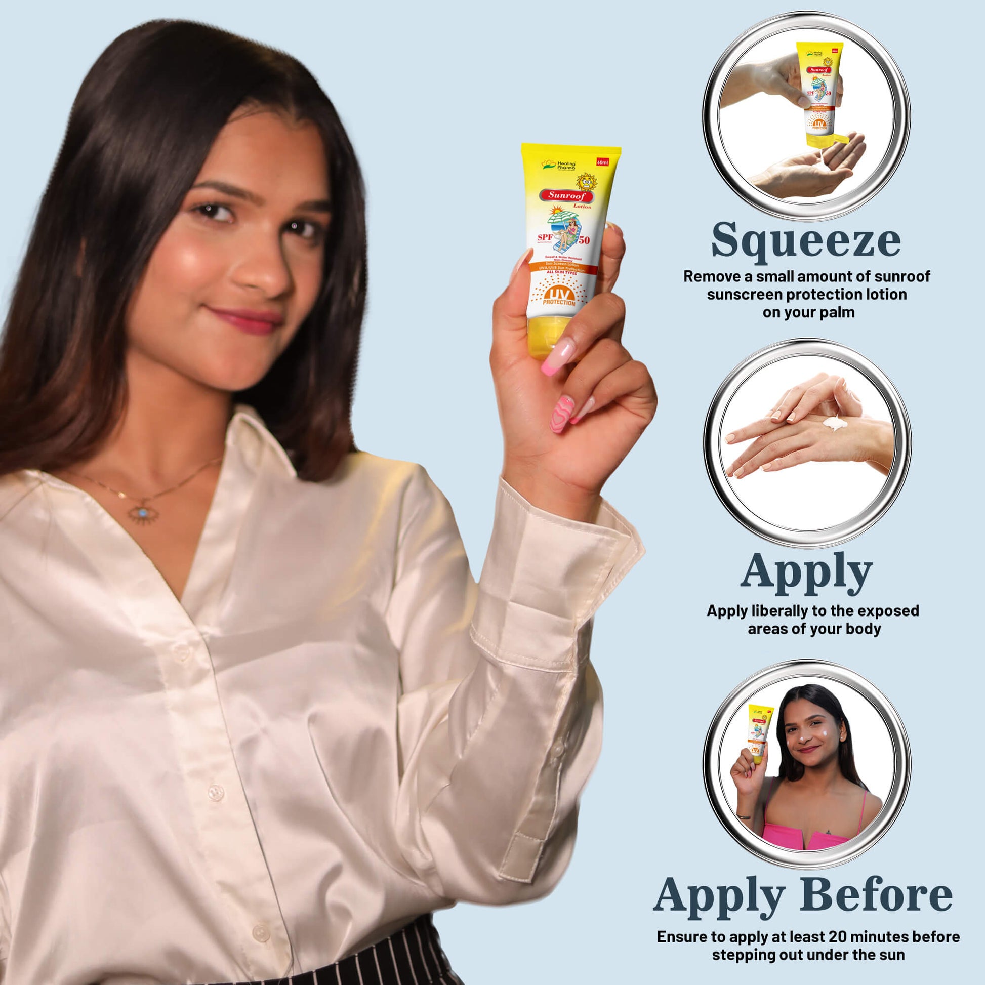 Healing Pharma – Sunroof SunScreen SPF 50+ Lotion UVA/UVB Sun Protection