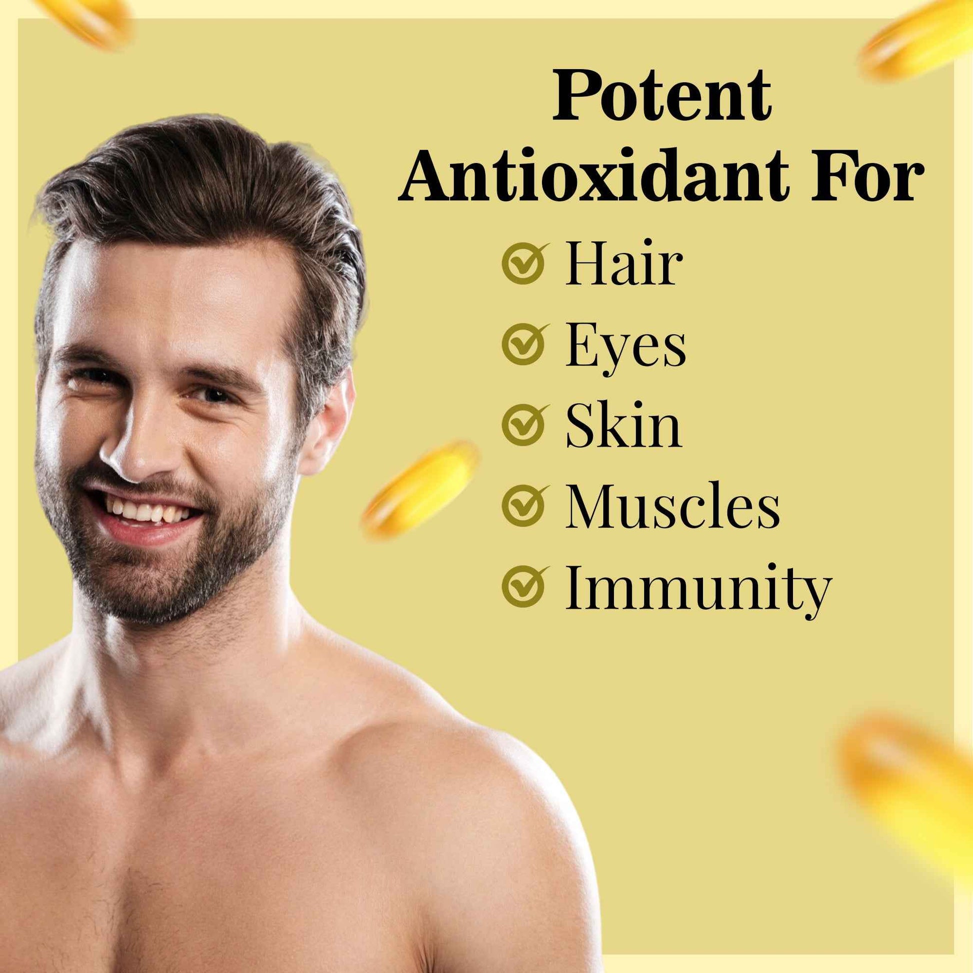Evizone Capsules -Vitamin E Capsules for Face and Hair  (10 Caps x 3 Strips) - Healing Pharma