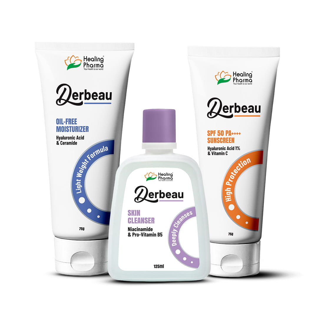 Derbeau Skincare Combo – Cleanser, Moisturizer & SPF 50 Sunscreen