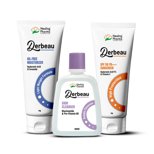 Derbeau Skincare Combo – Cleanser, Moisturizer & SPF 50 Sunscreen
