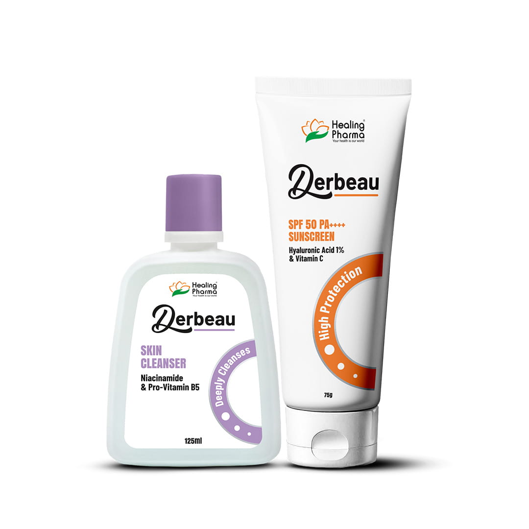Derbeau Cleanse and Protect Duo skincare kit for daily use