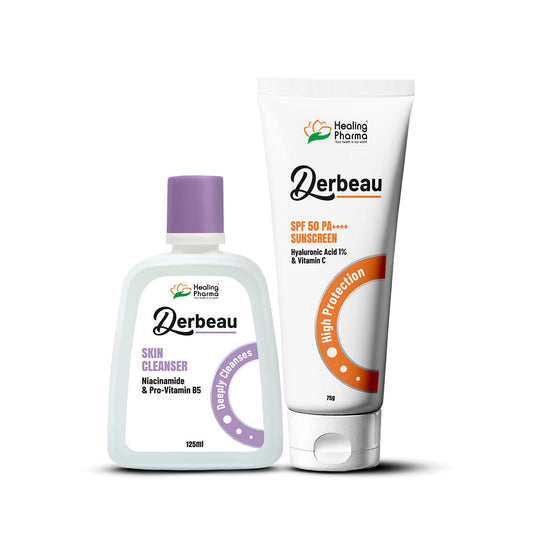 Derbeau Cleanse and Protect Duo skincare kit for daily use