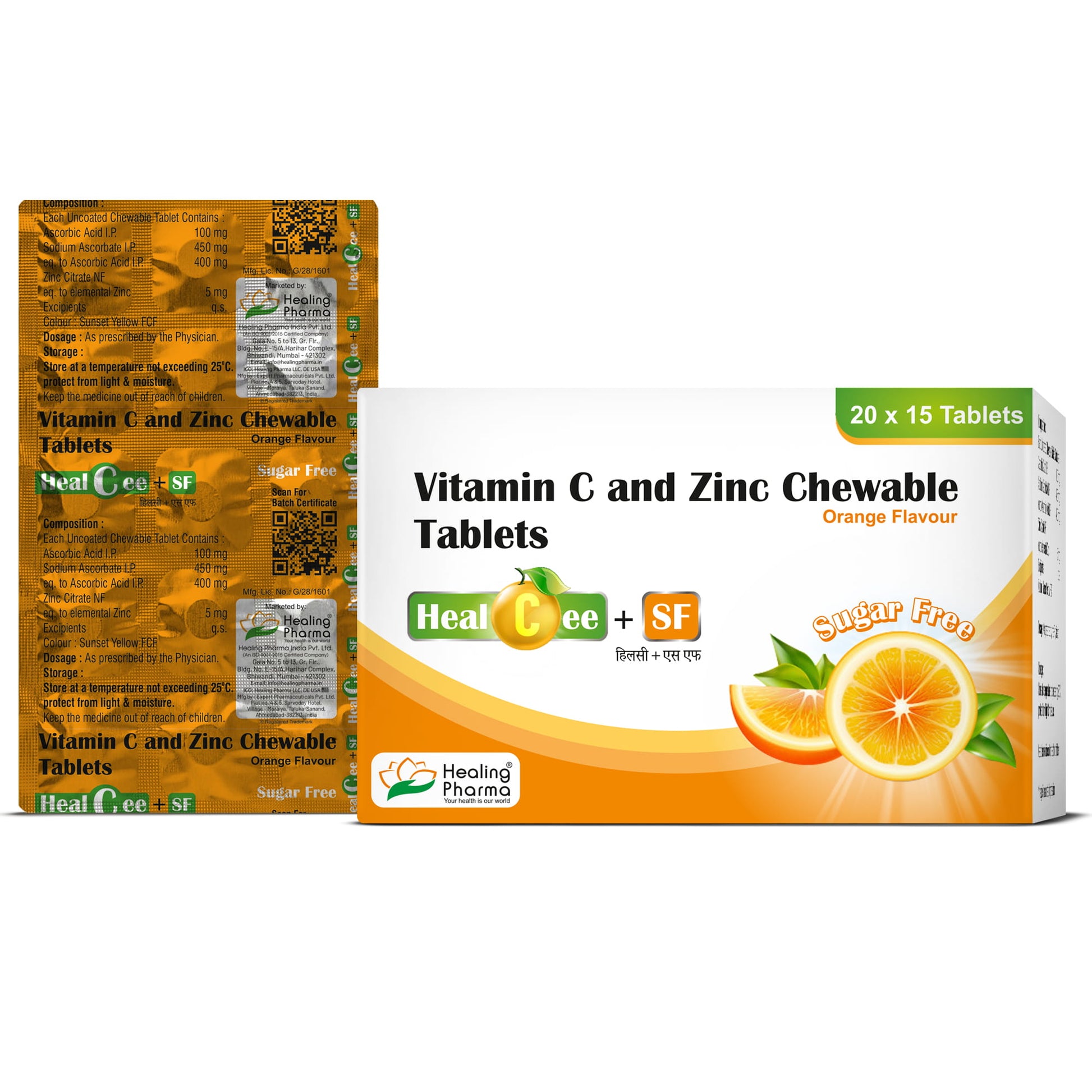 HealCee SF Vitamin C and Zinc Tablets