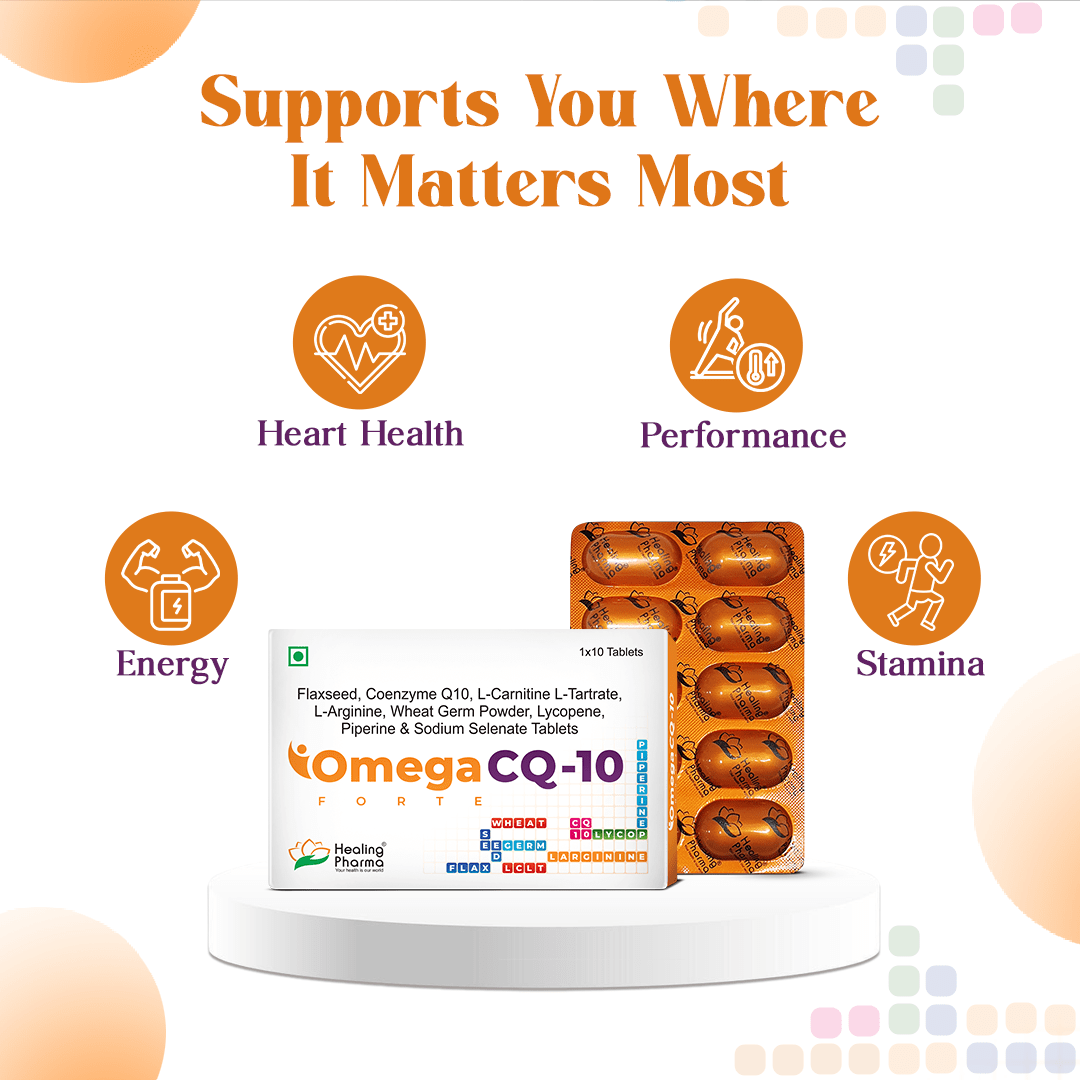 Omega CQ - 10 Forte Tablet – Heart Health, Energy & Antioxidant Support Formula (10 Tab)