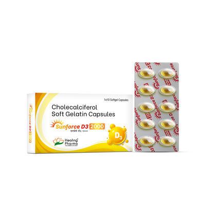 Sunforce D3 2000 - Vitamin D3 2000 IU Capsules (10 Cap x 2 Strip)