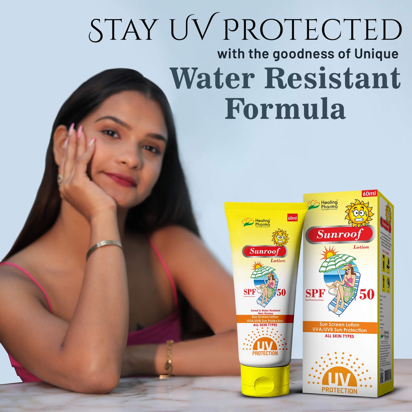 Healing Pharma – Sunroof SunScreen SPF 50+ Lotion UVA/UVB Sun Protection