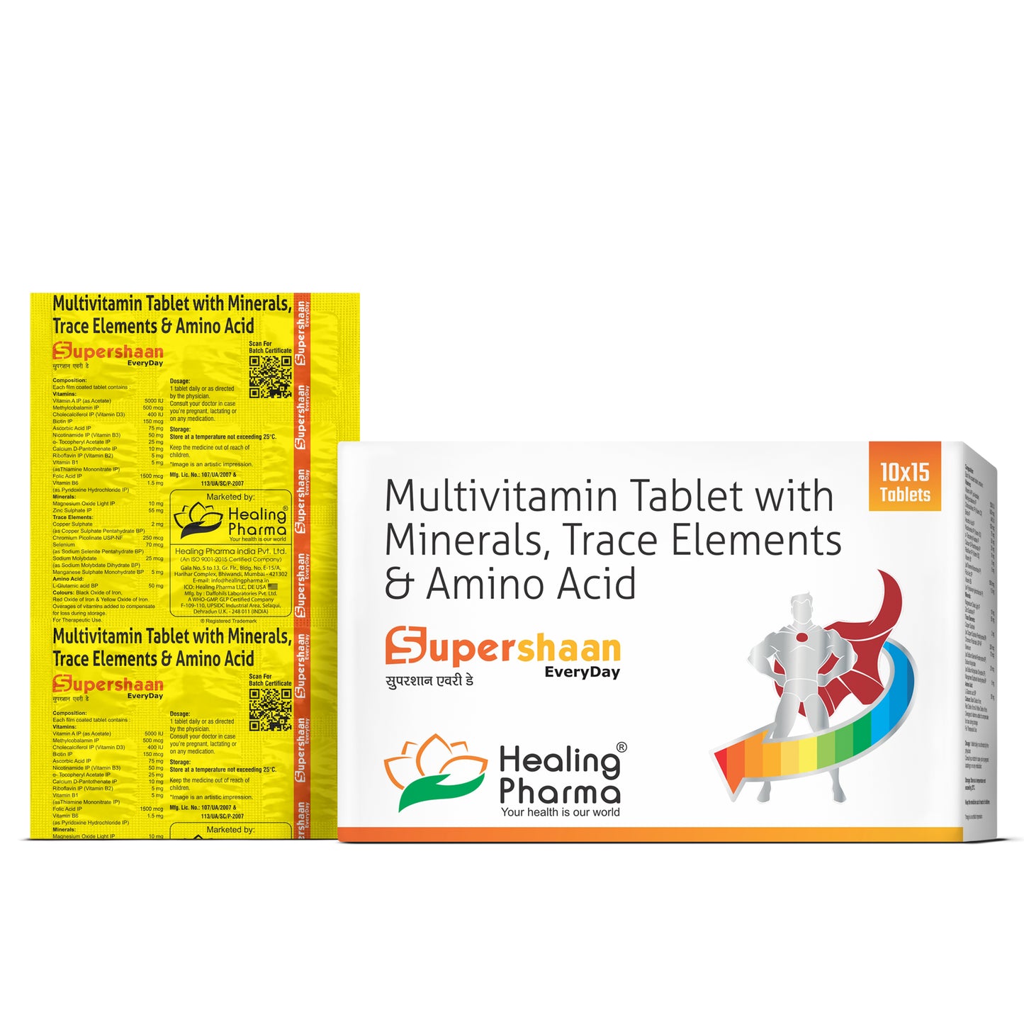 Supershaan EveryDay composition label vitamins minerals trace elements
