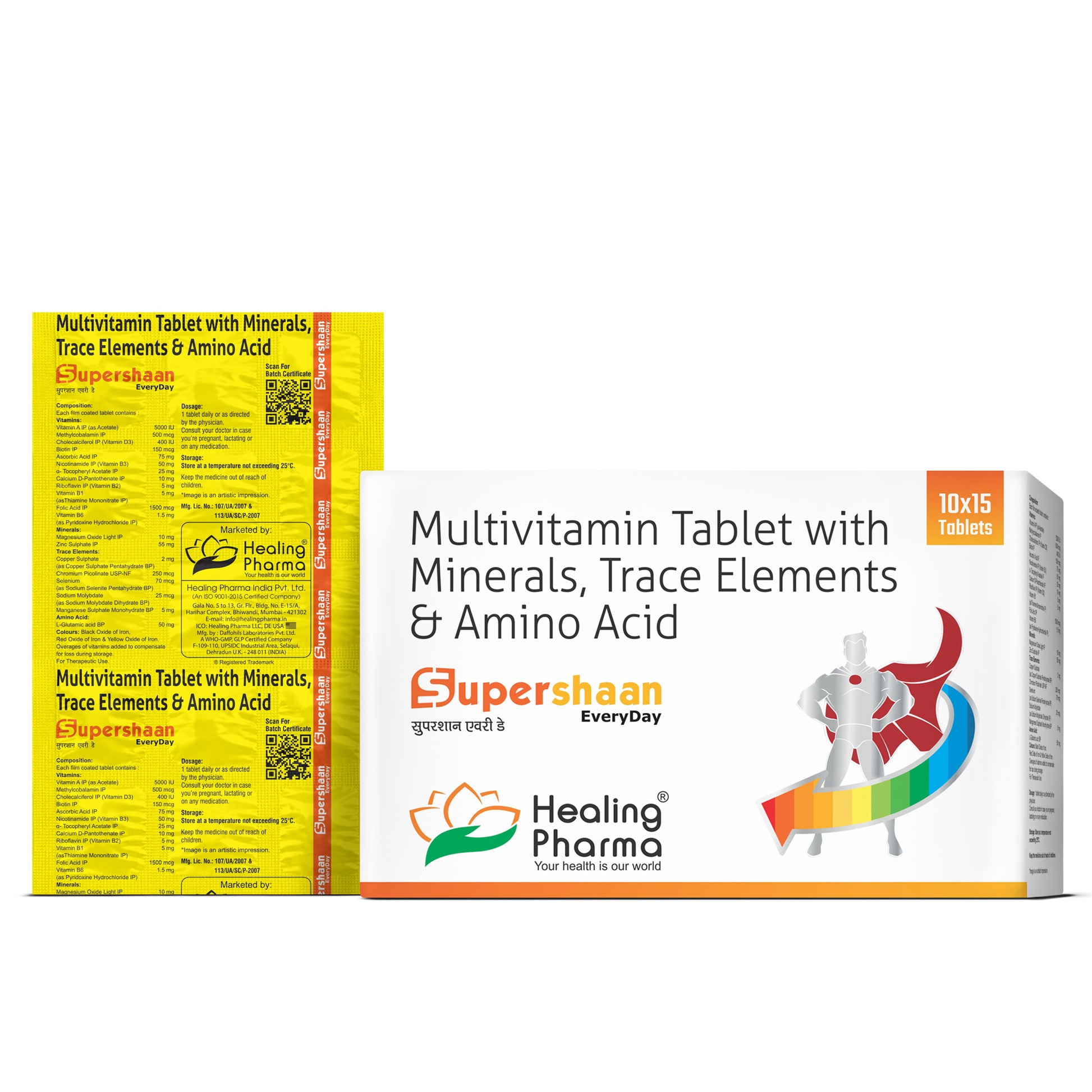 Supershaan EveryDay composition label vitamins minerals trace elements