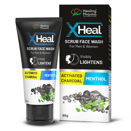 Xheal Activated Charcoal Scrub Face Wash for Men Women