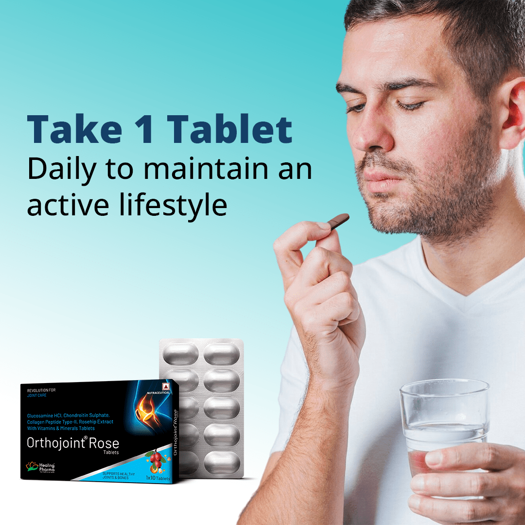 Healing Pharma Orthojoint Rose Tablets for Pain Relief