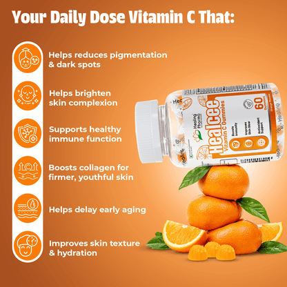 Daily vitamin C gummies for immunity and glowing skin