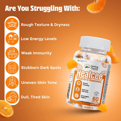Vitamin C and zinc gummies for weak immunity and dark spots